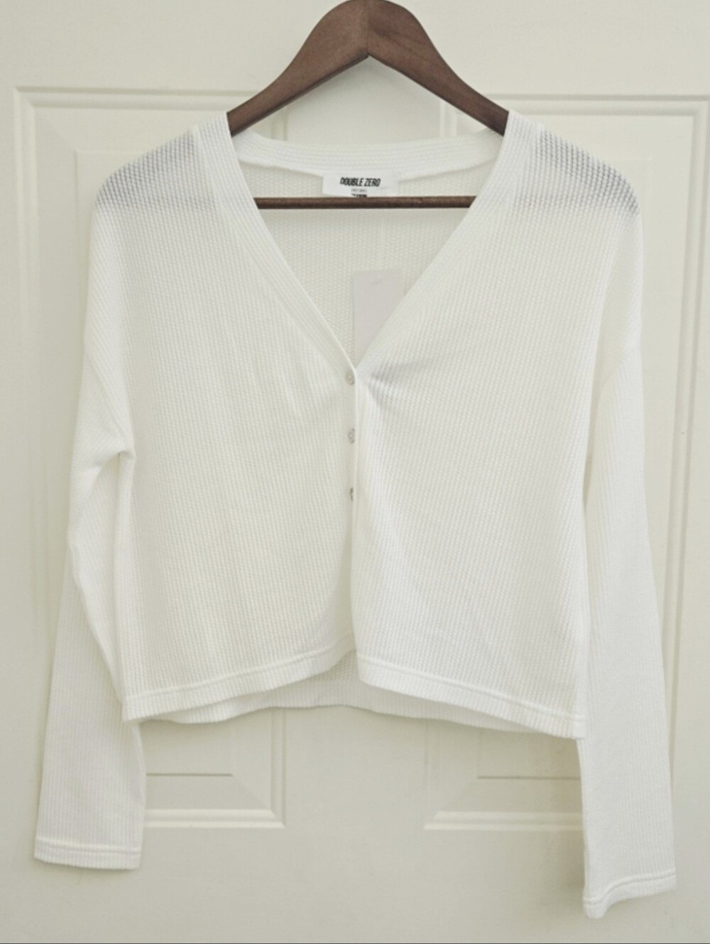 Double Zero Ribbed V-Neck Button Cardigan